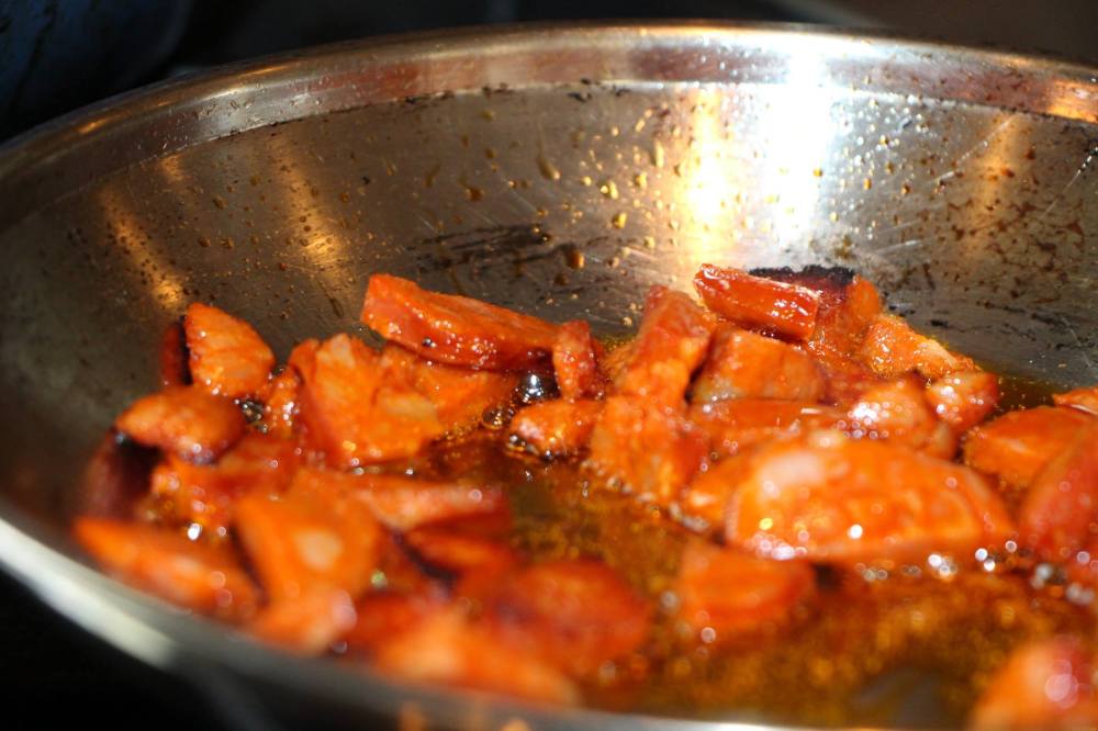 Cherie Scott Chorizo in the Pan with chili oil - Copy