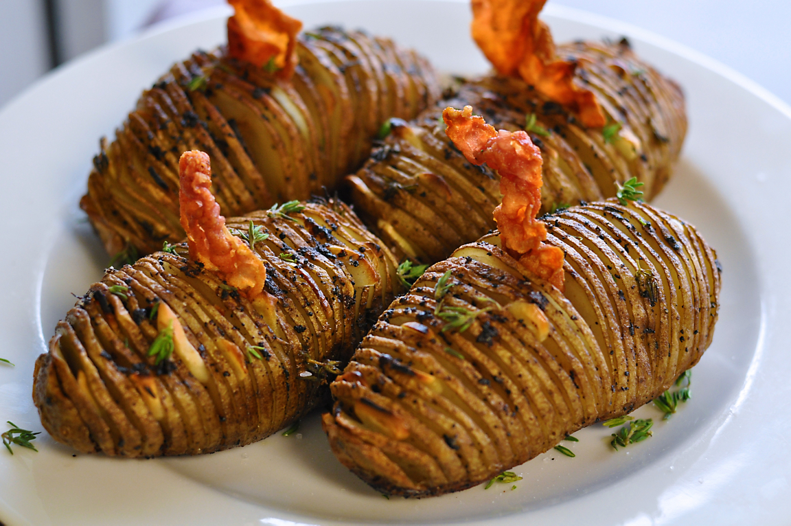 truffled-hasselback-potatoes-with-ham-crisps-recipe