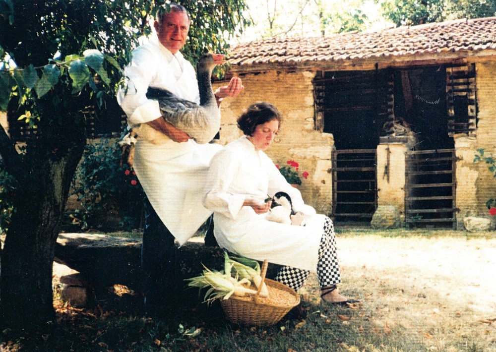 Ariane and Dad with Geese