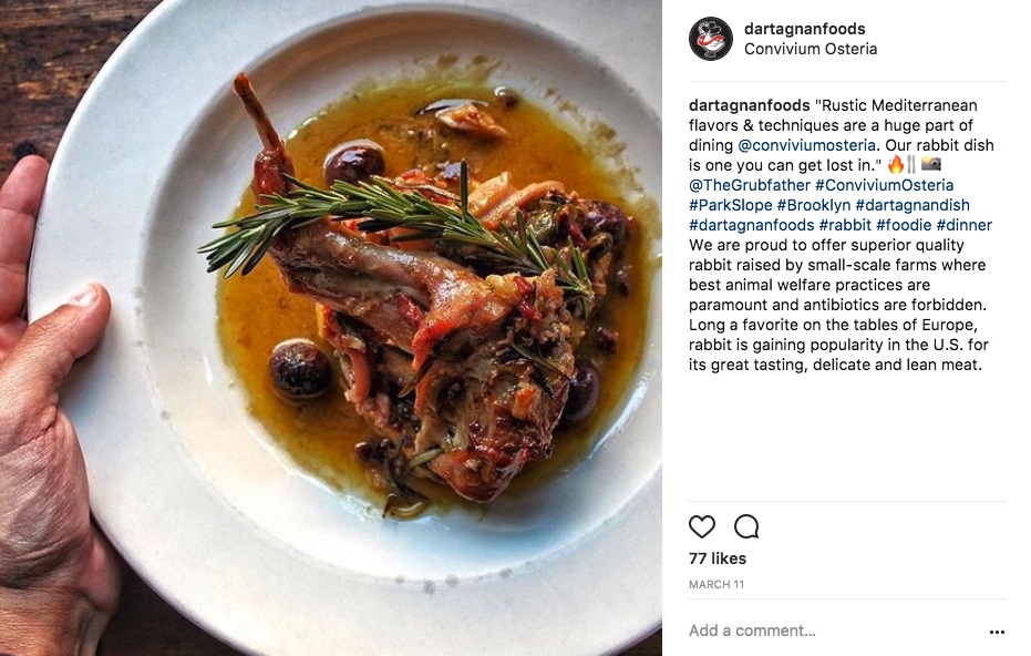 Rabbit at Convivium Osteria