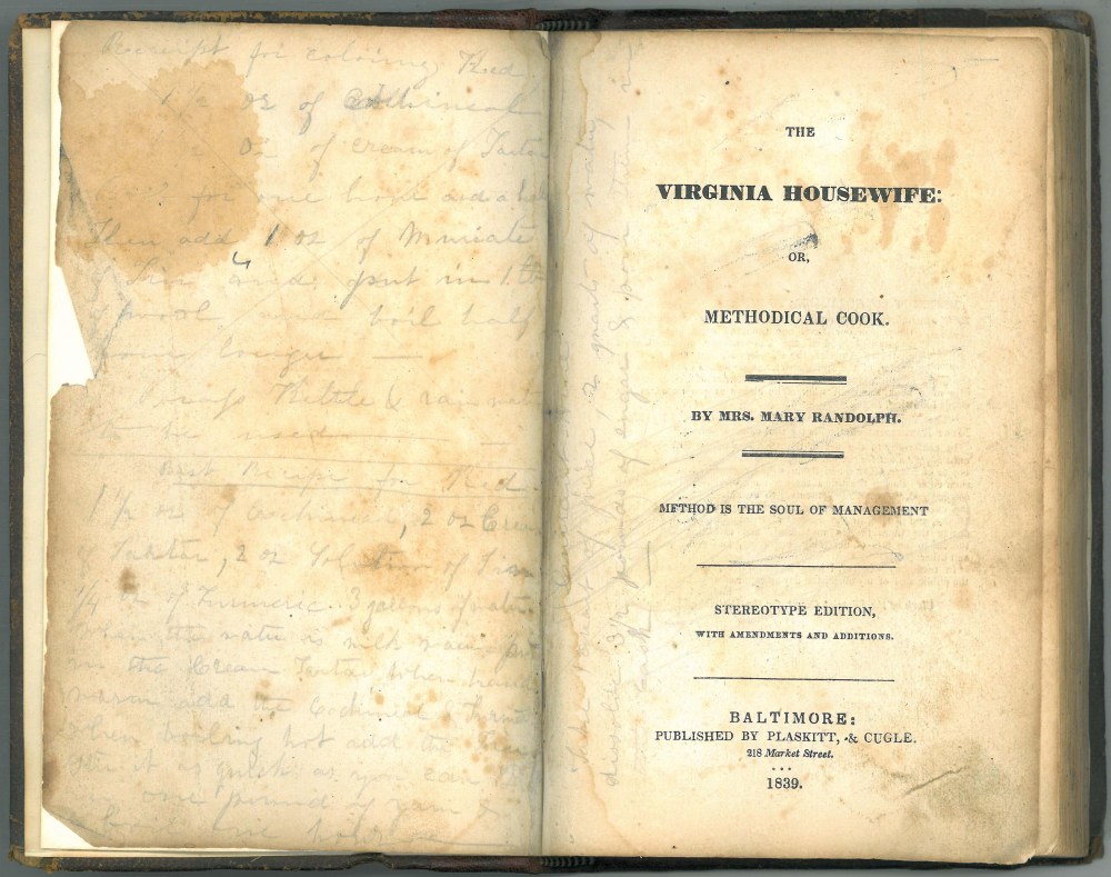 Virginia Housewife 1839 Edition