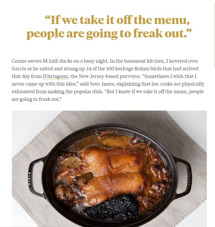 Cosme Duck Carnitas Bloomberg Screen Shot