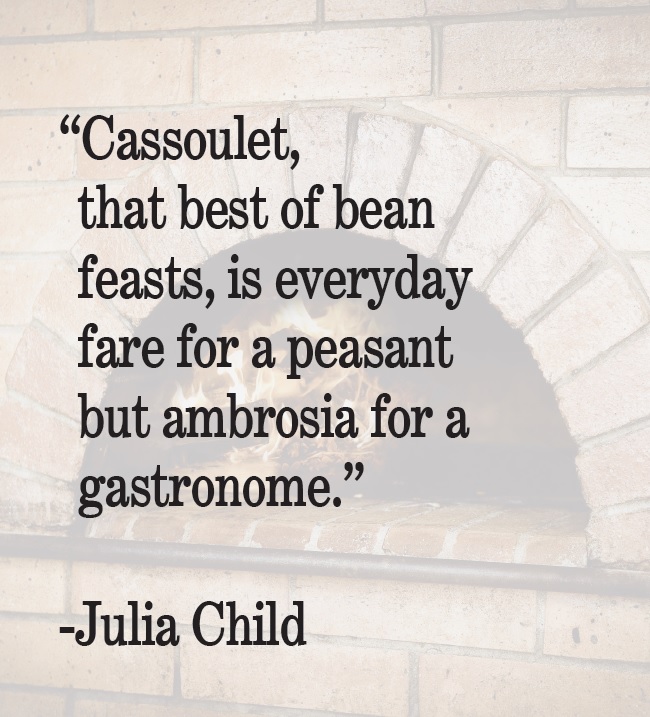 This image has an empty alt attribute; its file name is julia-child-cassoulet-qoute-cassoulet-war-poster.jpg