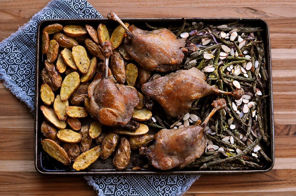 sheet-pan-duck-with-potatoes-green-beans