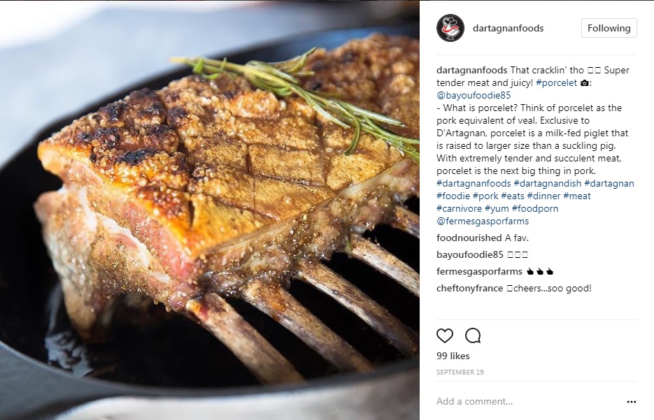 Instagram Porcelet Bayou Foodie